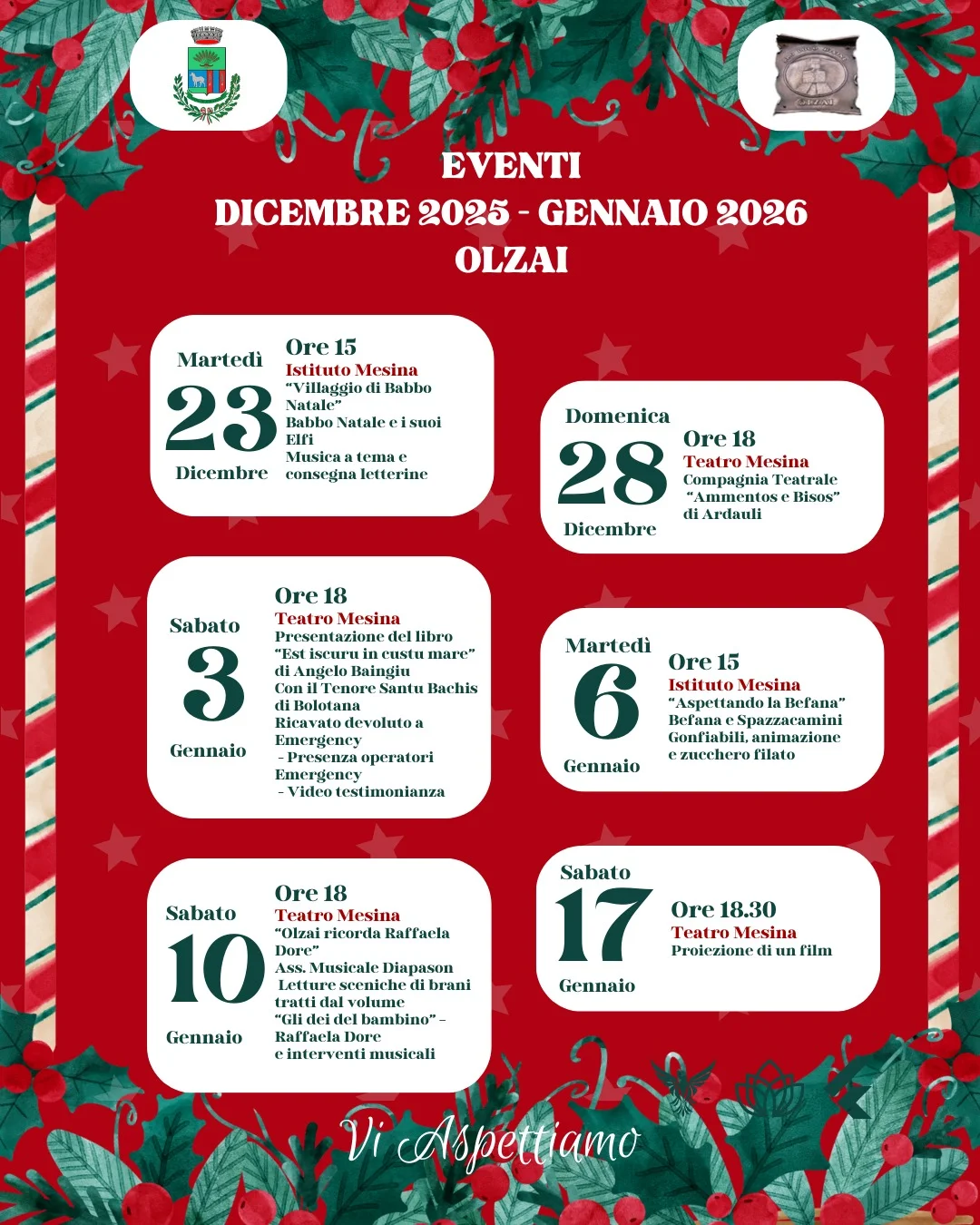Calendario eventi di natale 2025/2026