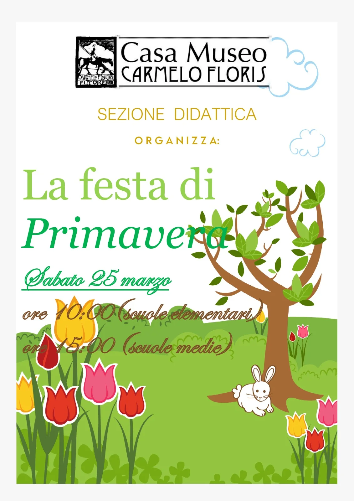 Casa museo carmelo floris  - laboratorio per bambini  'la festa di primavera ' - sabato 25/3/ 2023