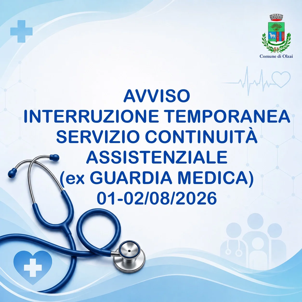 Avviso interruzione temporanea servizio di continuita' assistenziale