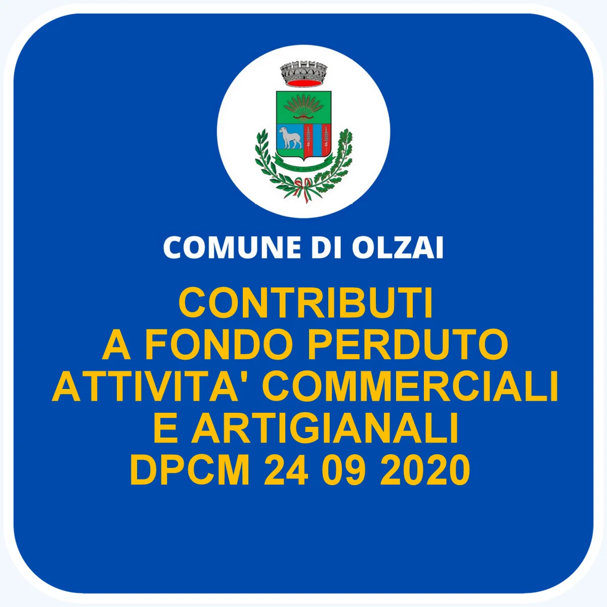 BANDO CONTRIBUTI DPCM 24/9/2020 - Annualità 2022 - Scadenza domande 15/12/2023 ore 24.00