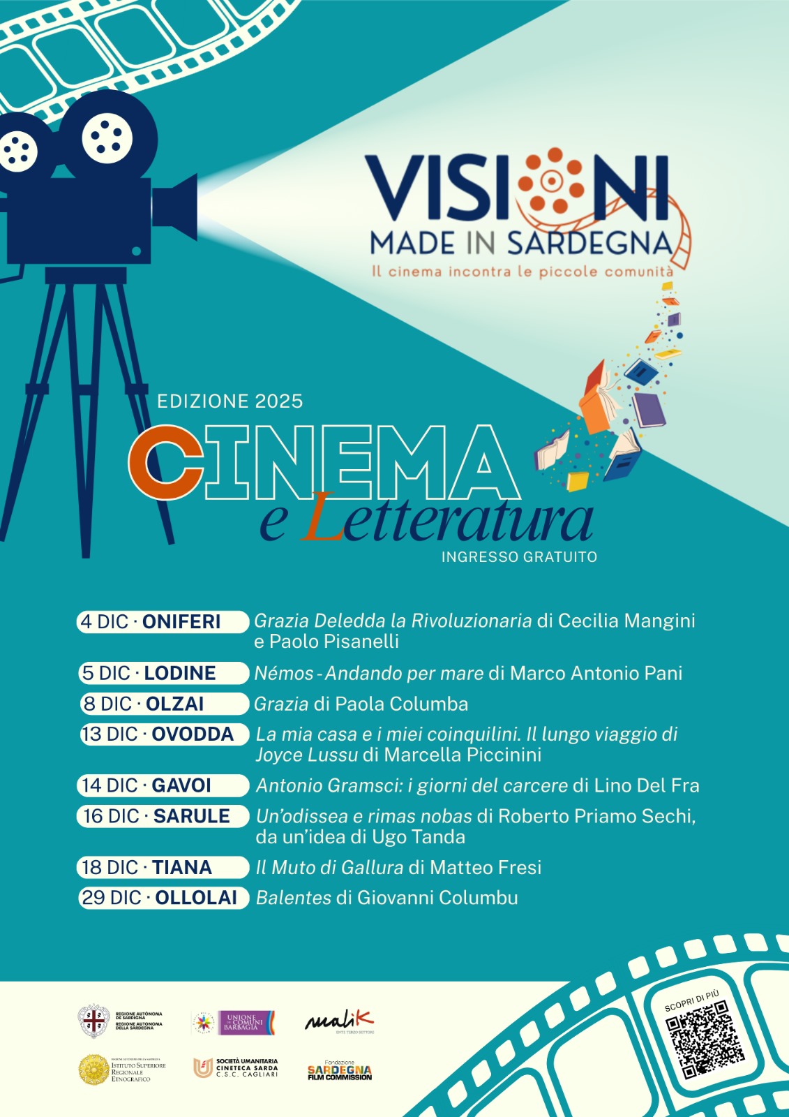 PROGRAMMA GENERALE RASSEGNA VISIONI MADE IN SARDEGNA 2025: il cinema sardo incontra la letteratura nel cuore della Barbagia