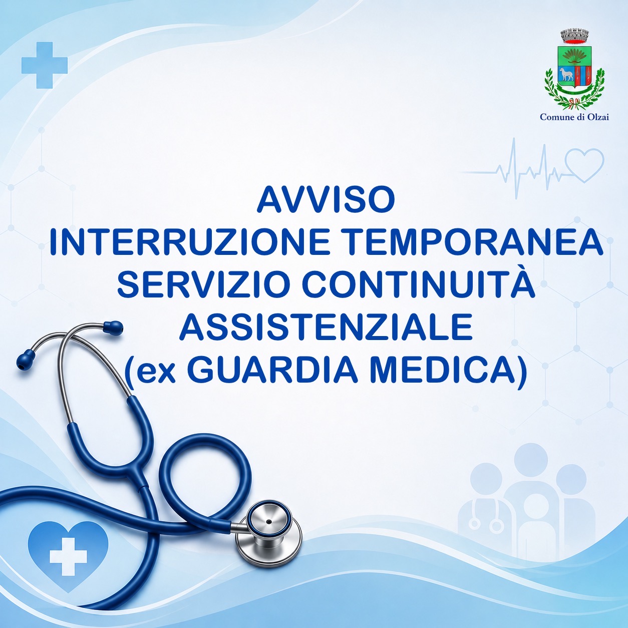 AVVISO INTERRUZIONE TEMPORANEA SERVIZIO CONTINUITÀ ASSISTENZIALE