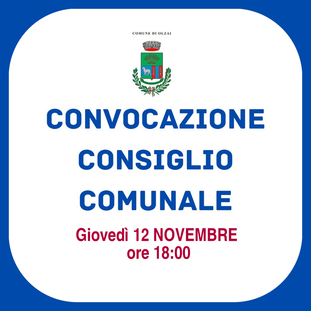 CONVOCAZIONE CONSIGLIO COMUNALE - INSEDIAMENTO