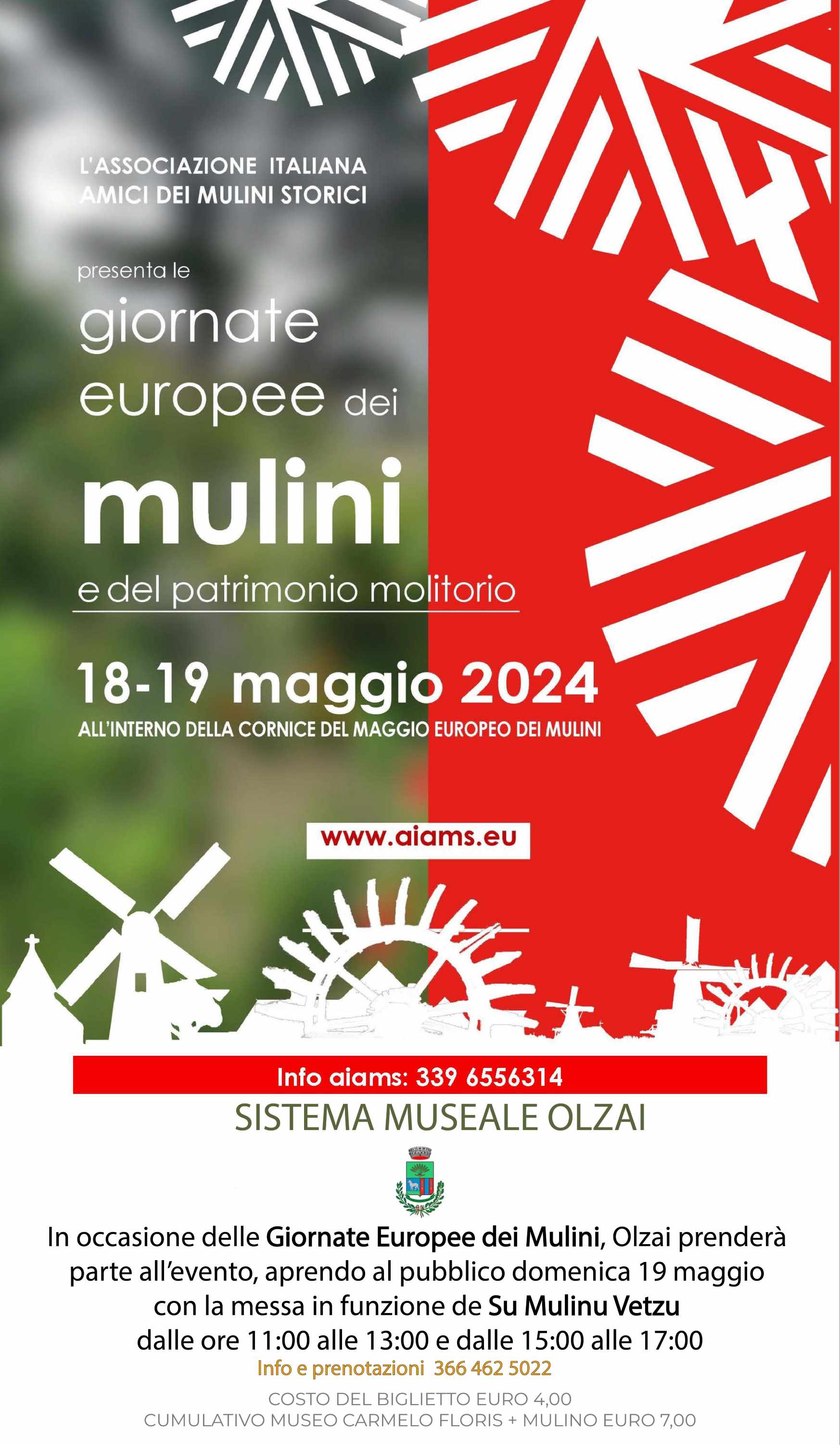 GIORNATE EUROPEE DEI MULINI E DEL PATRIMONIO MOLITORIO - SU MULINU VETZU -OLZAI 19 maggio 2024