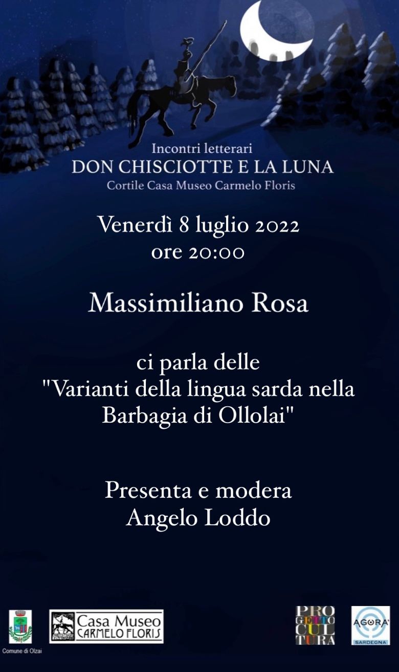 8 /7/2022  Incontro con Massimiliano ROSA  - Varianti della lingua sarda nella Barbagia di Ollolai