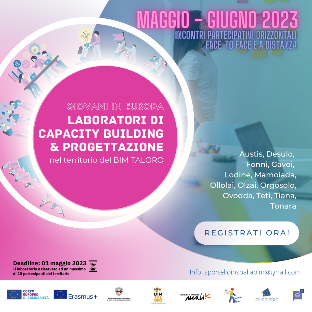 Iscrizioni nel territorio del BIM Taloro - LABORATORI DI CAPACITY BUILDING E PROGETTAZIONE