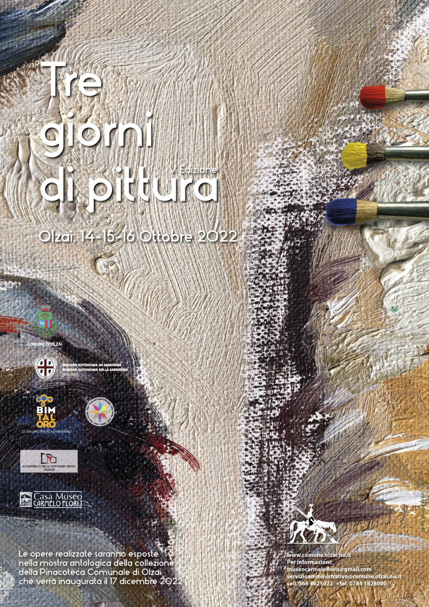 COMUNICATO DEL SINDACO -  TRE GIORNI DI PITTURA V Edizione 2022 - 14/15 e 16 /10/ 2022 - 17/12/2022