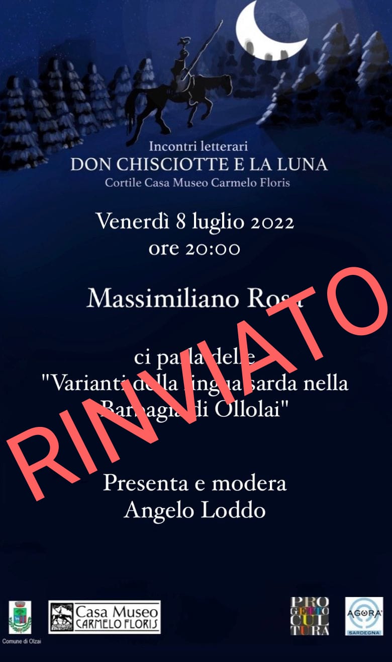 RINVIO EVENTO LETTERARIO DELL'8/7/2022 -  Massimiliano ROSA