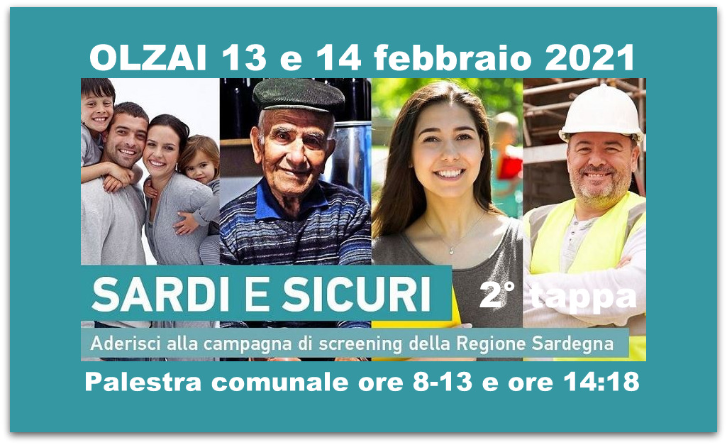 AVVISO - Campagna screening Sardi e Sicuri, 2° tappa