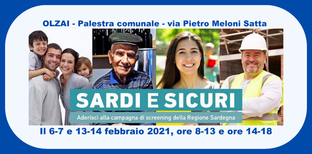 INFO campagna screening “SARDI e SICURI” a OLZAI