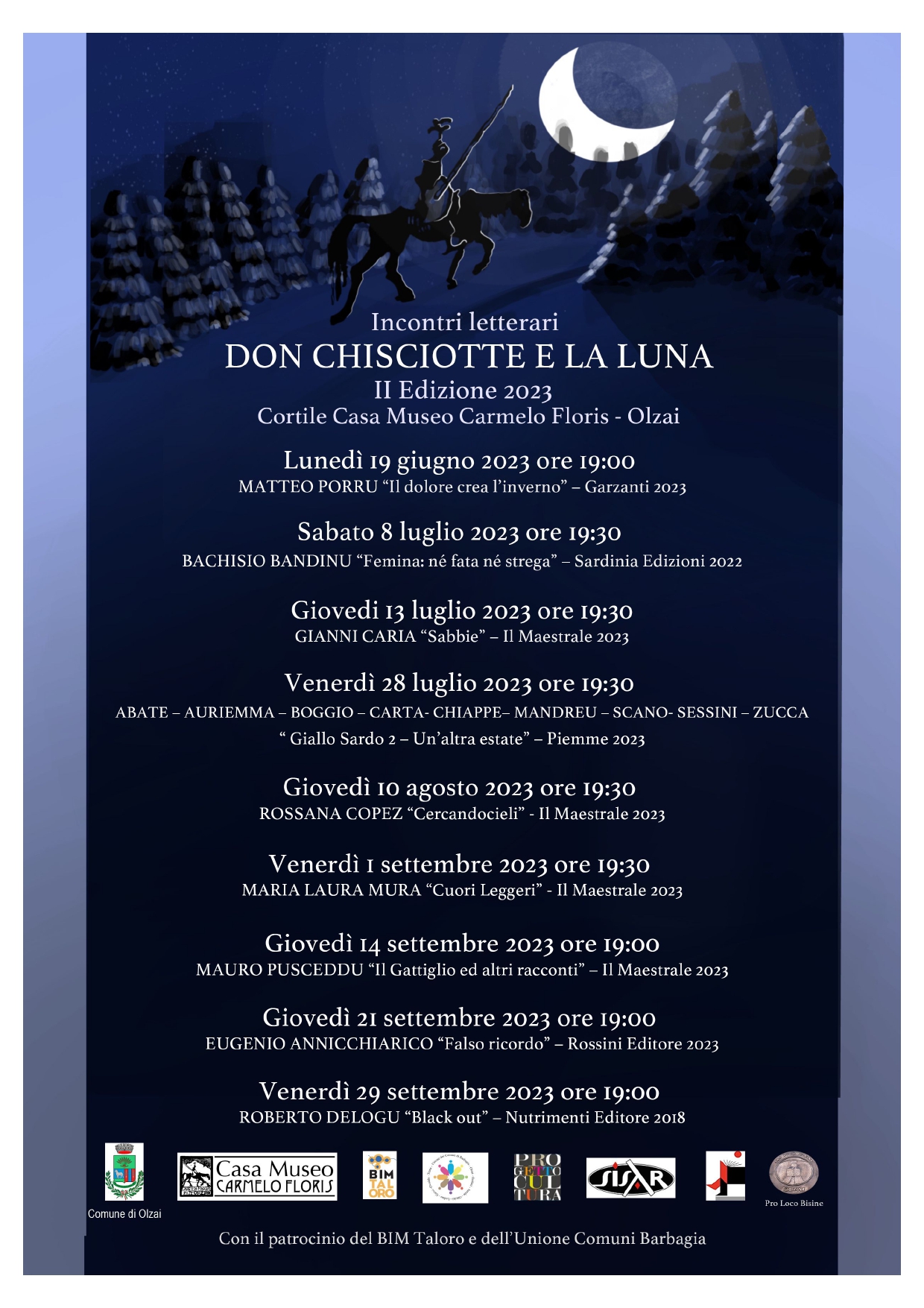 INVITO AGLI INCONTRI LETTERARI 'Don Chisciotte e la luna -II Edizione 2023'