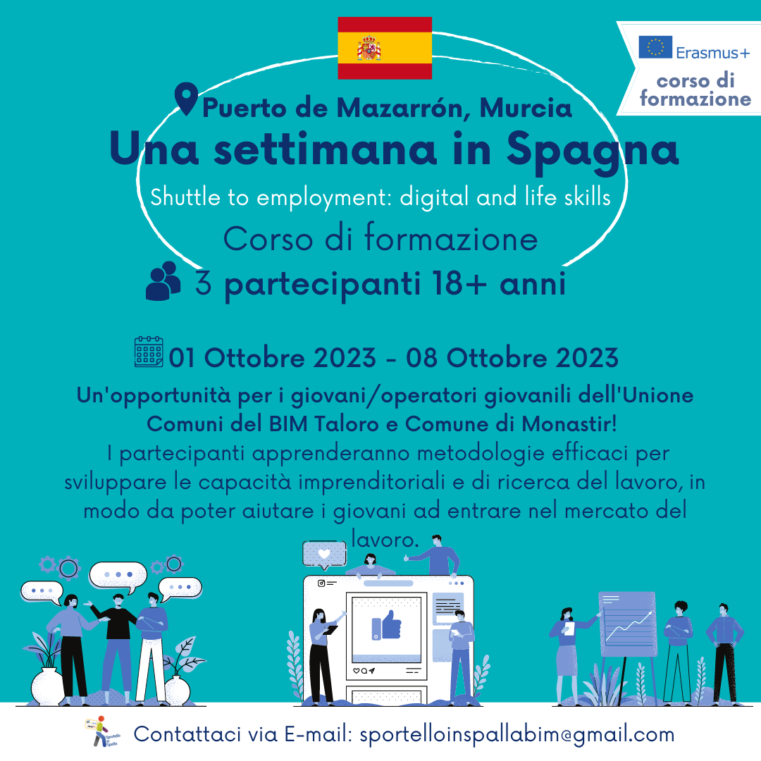 SPORTELLO IN SPALLA: ESPERIENZA TRAINING IN COURSE SPAGNA OTTOBRE 2023