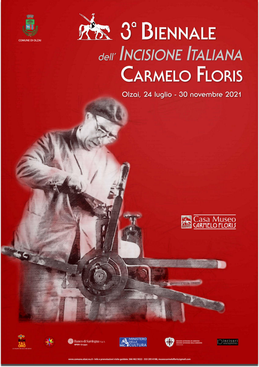 MANIFESTO III BIENNALE INCISIONE ITALIANA CARMELO FLORIS